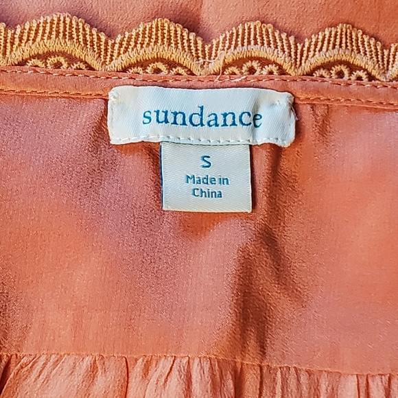 100% SILK! Sundance Peachy-Orange Top.  NWOT - Picture 4 of 6